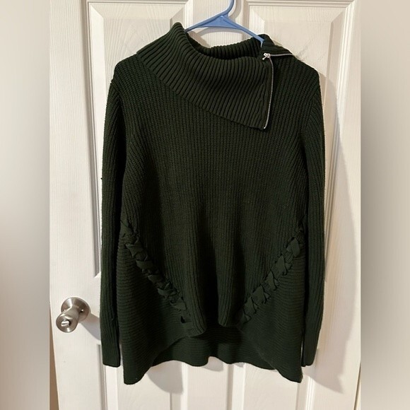 Design History Green Zip Neck Sweater- Women’s Large - Picture 1 of 6